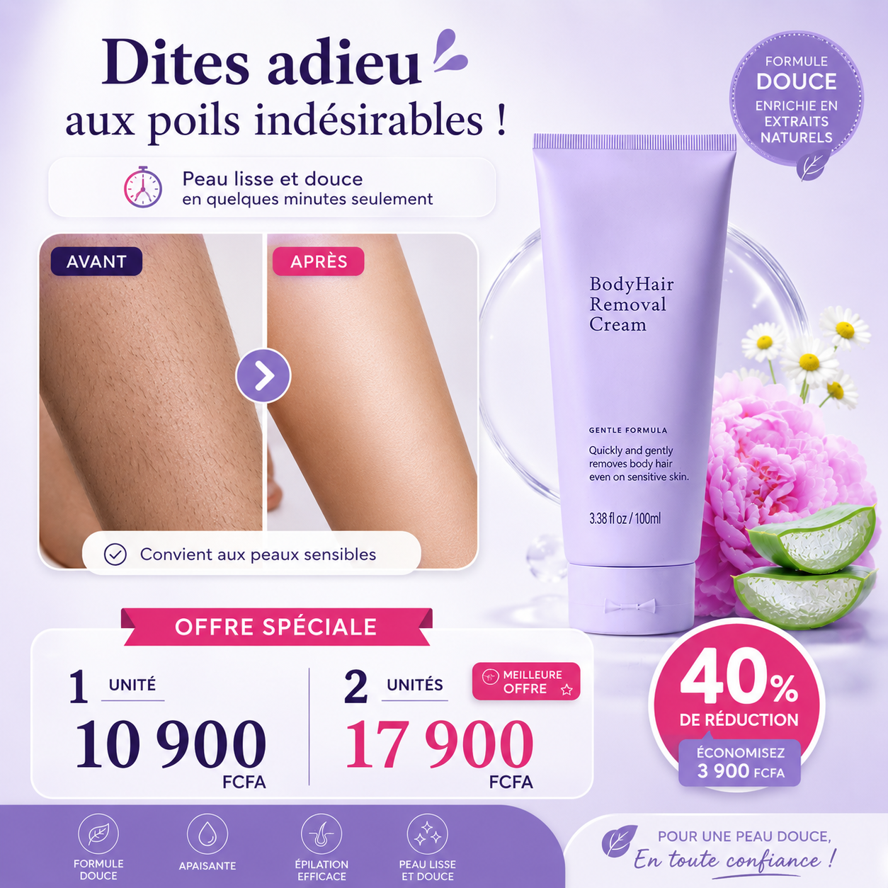 Crème Dépilatoire Douce – Peau Lisse Sans Effort
