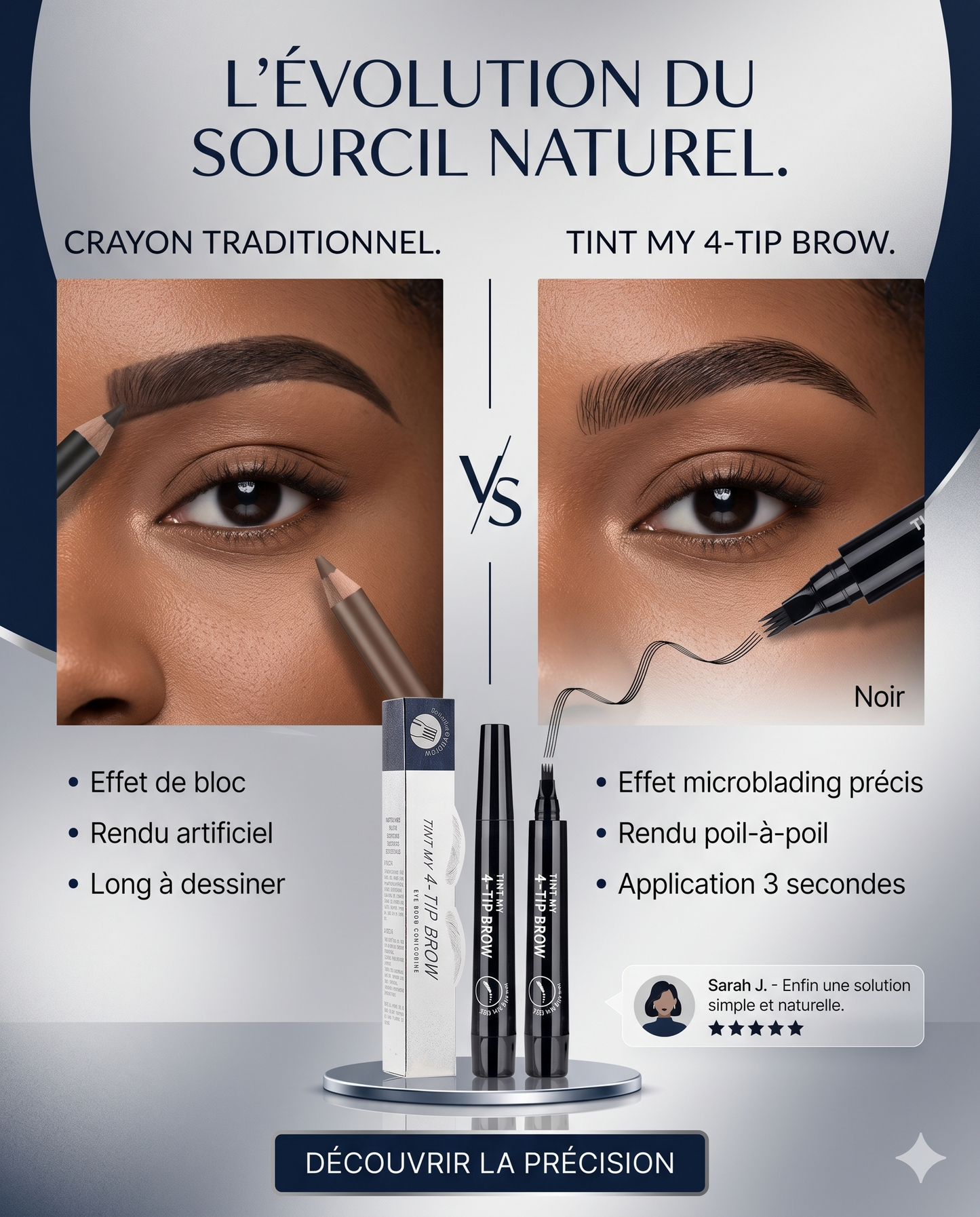 Crayon à sourcils permanent ( 1 acheté=1 offert)
