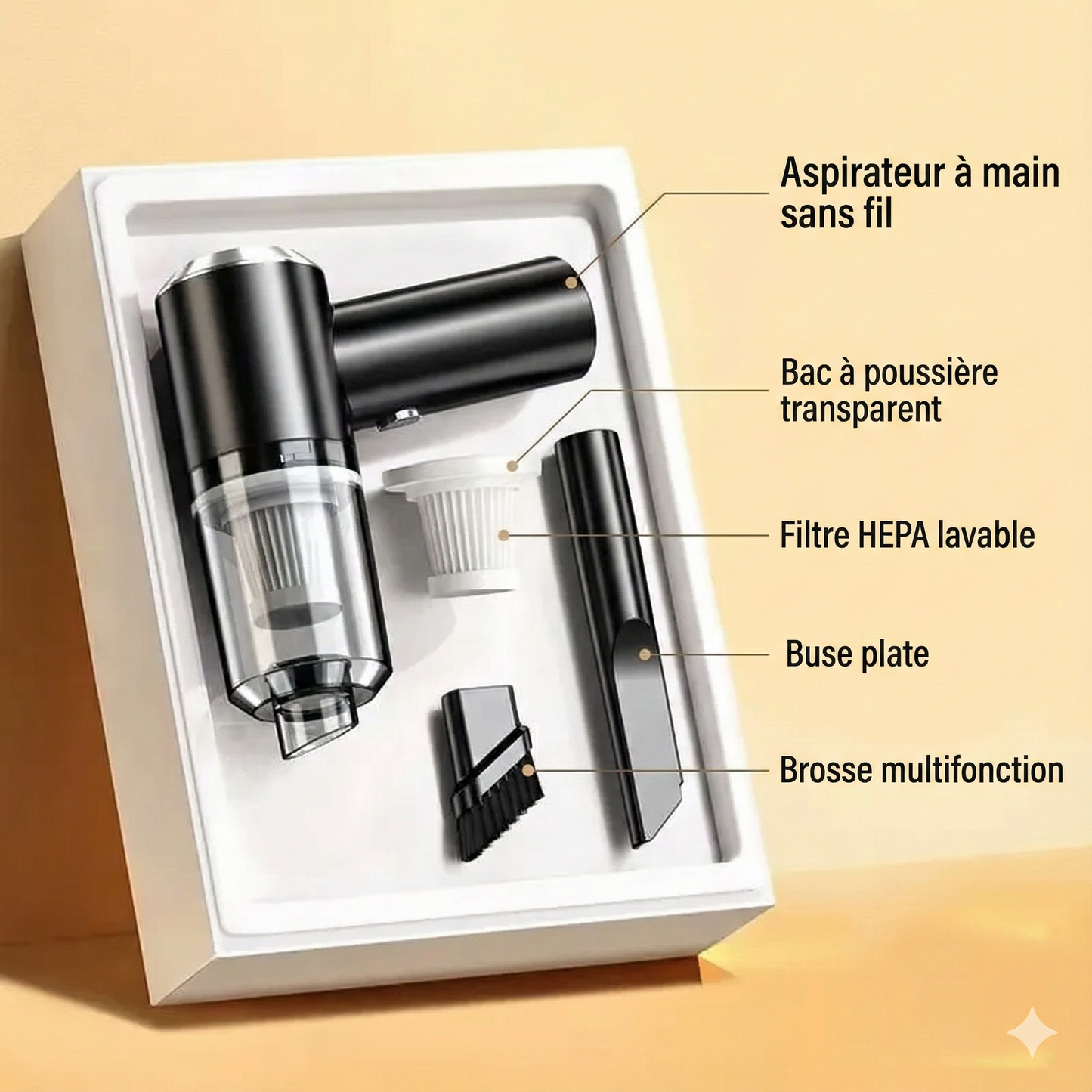 L'ASPIRATEUR 2-EN-1 PUISSANT