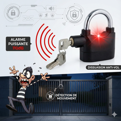 Cadenas de Sécurité avec Alarme 110dB