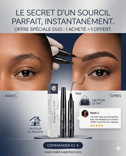Crayon à sourcils permanent ( 1 acheté=1 offert)