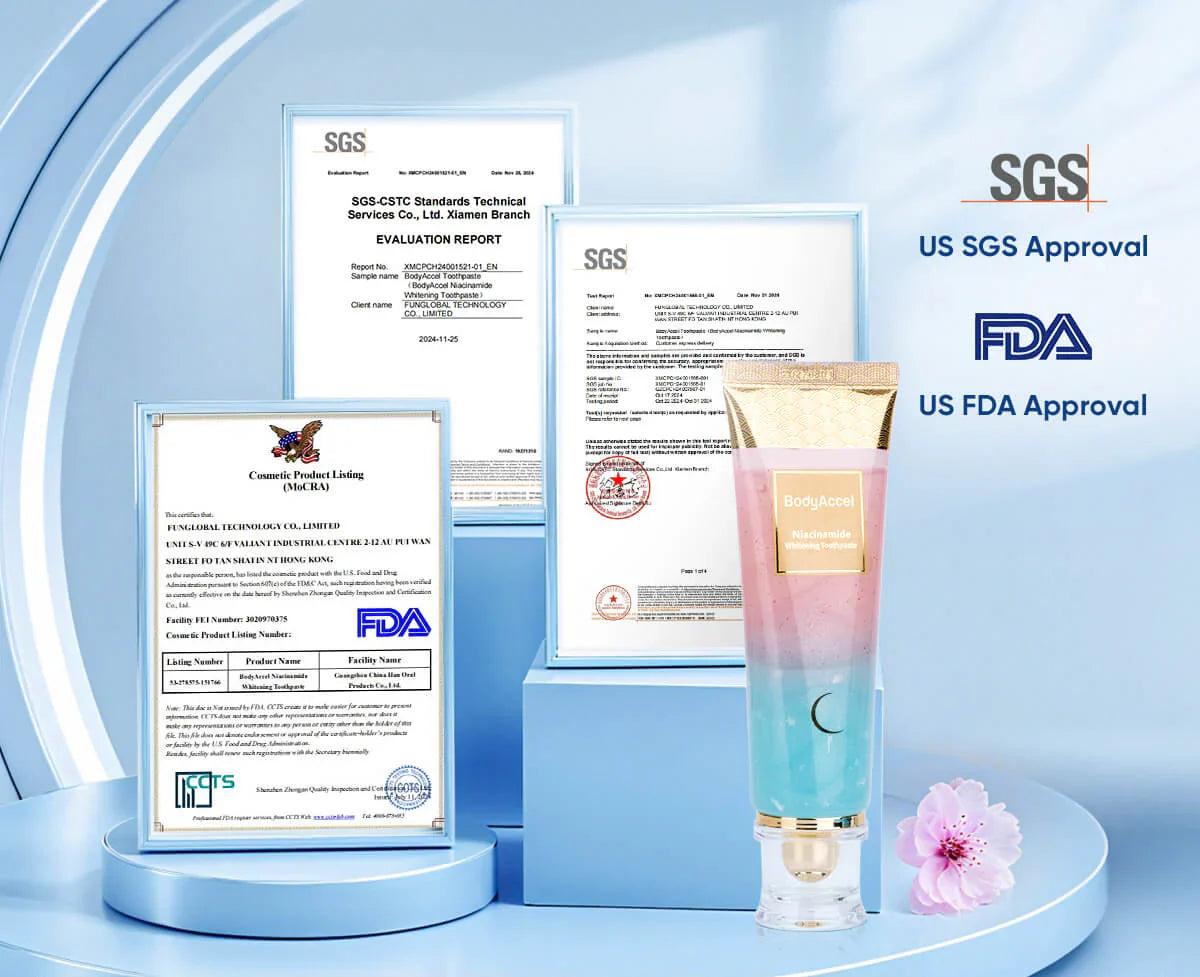 B-ACCEL™: Le Dentifrice Ultra Blanchissant A la Niacinamide (Résultat prouvé)